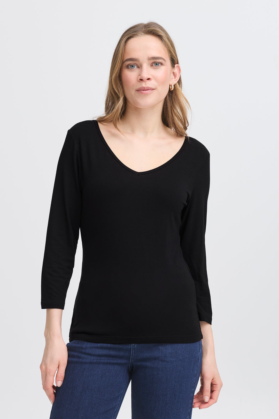 Fransa Black Reversible Dotta Top