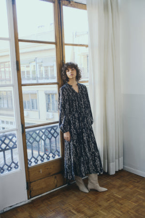 Fransa Black Tie Dye Ariana Dress