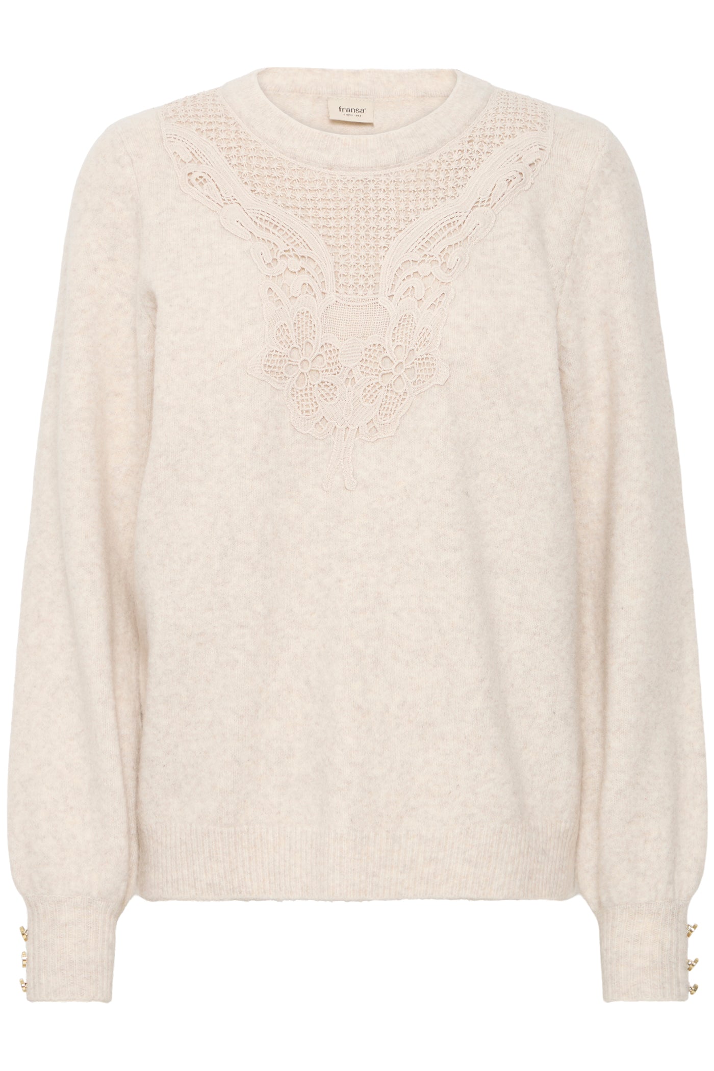 Fransa Oatmeal Ellen Pullover
