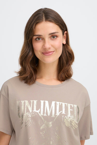 Fransa Stone & Gold Haisley Tee