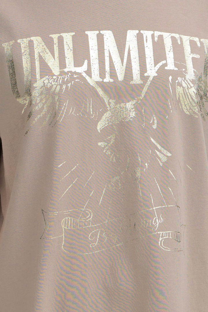 Fransa Stone & Gold Haisley Tee