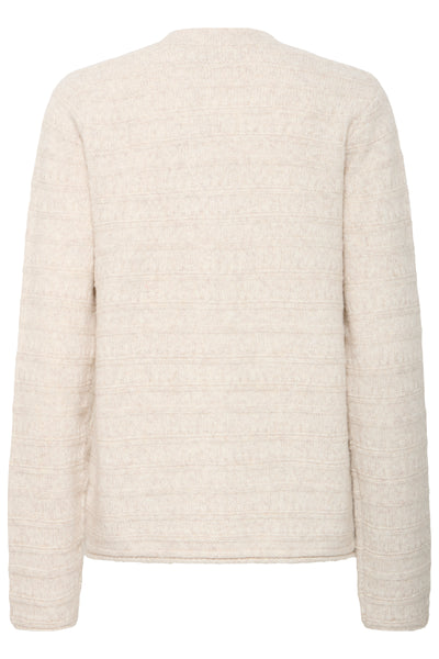 Fransa Oatmeal V Neck Pullover