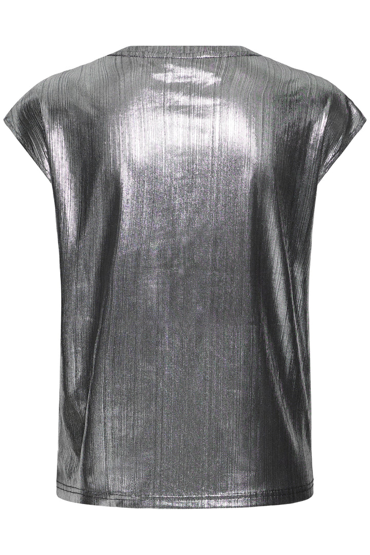 Fransa Silver Metallic Talia Tee