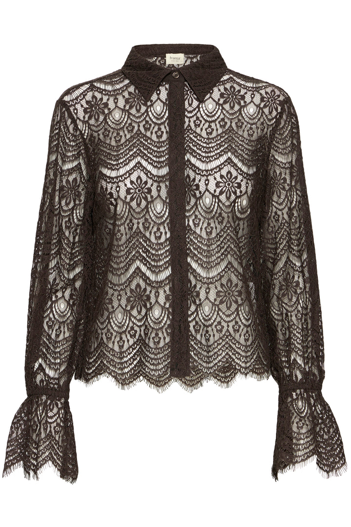 Fransa Chocolate Lace Caty Shirt