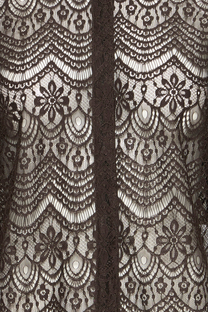 Fransa Chocolate Lace Caty Shirt