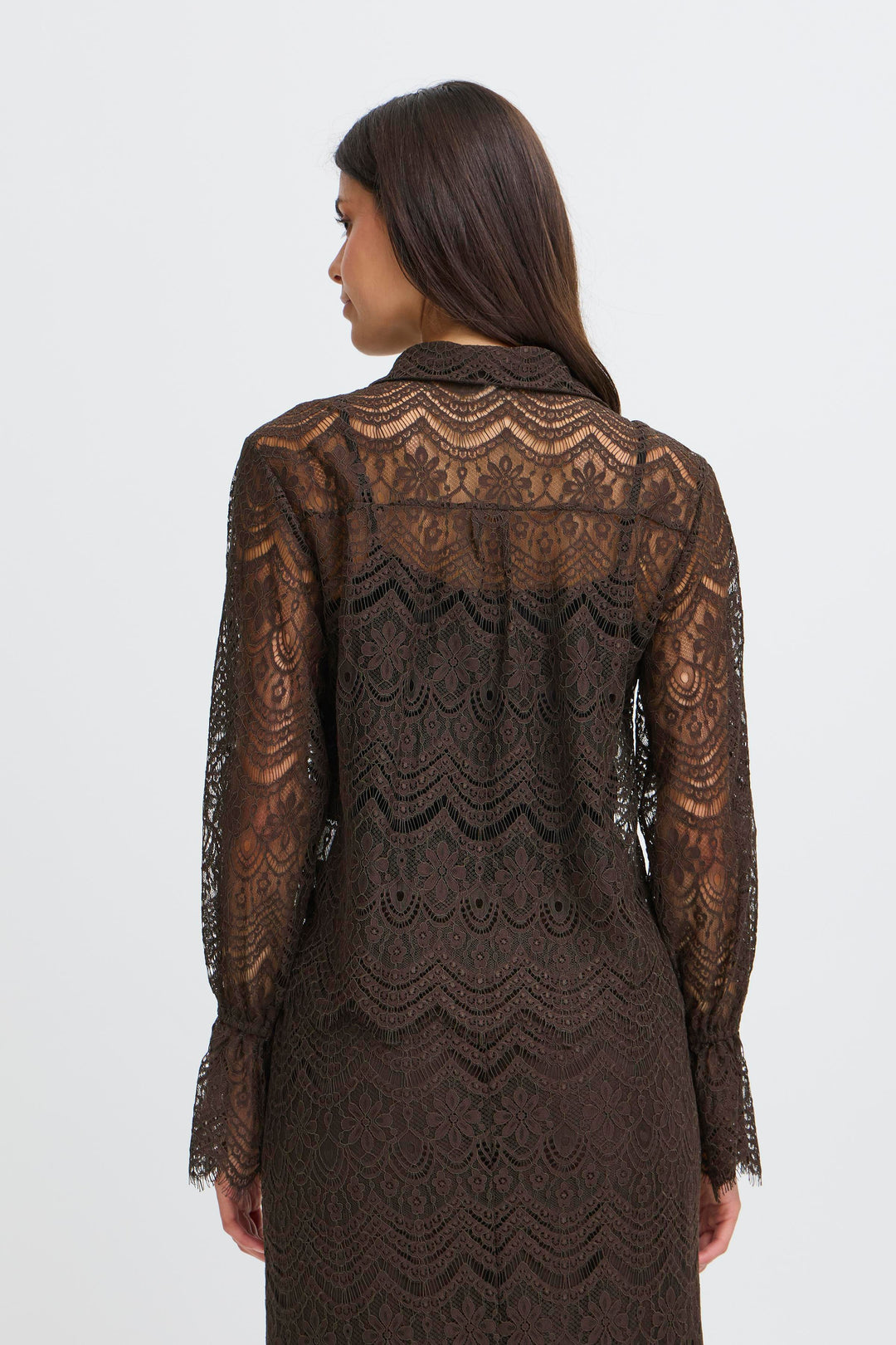 Fransa Chocolate Lace Caty Shirt