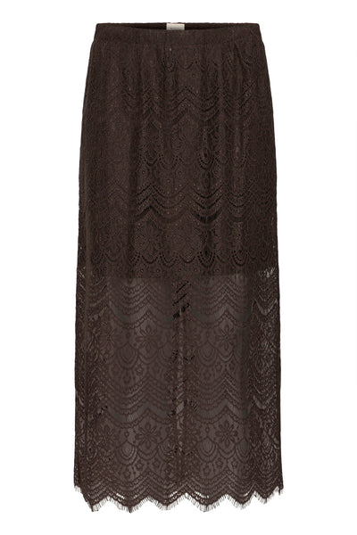 Fransa Chocolate Lace Caty Skirt