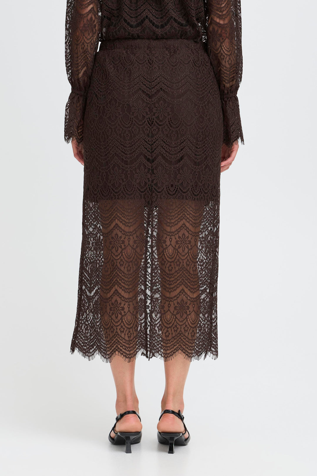 Fransa Chocolate Lace Caty Skirt
