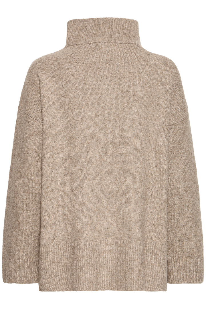 Fransa Taupe Gigi Zip Knit