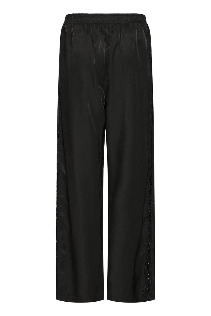 Fransa Black Embellished Side Trousers