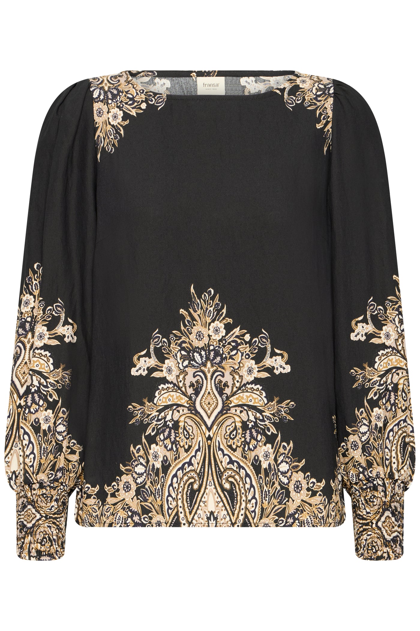 Fransa Black Paisley Adara Blouse