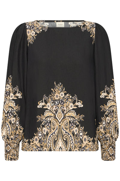 Fransa Black Paisley Adara Blouse