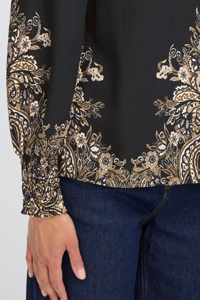 Fransa Black Paisley Adara Blouse
