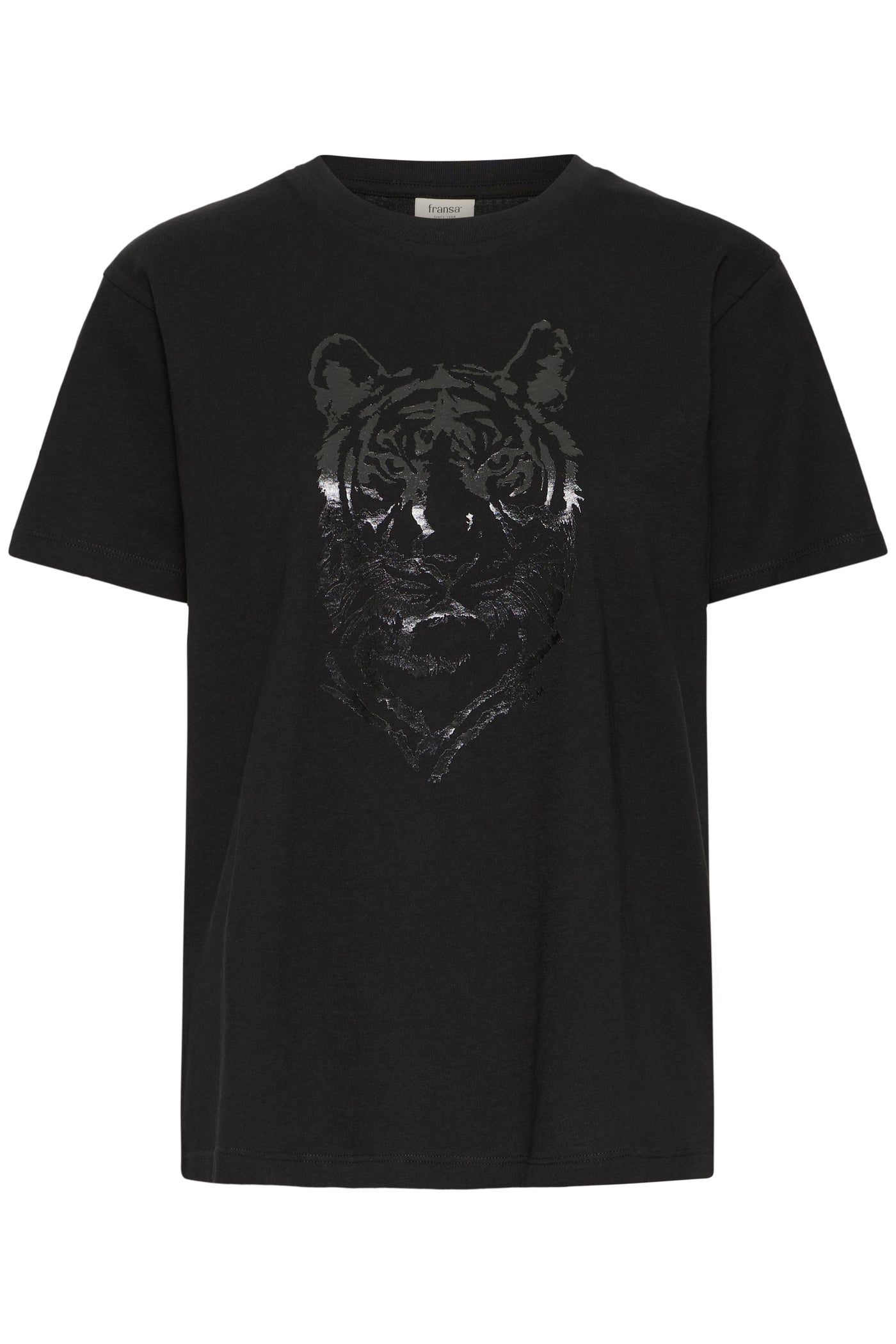 Fransa Black Tiger Print T-Shirt
