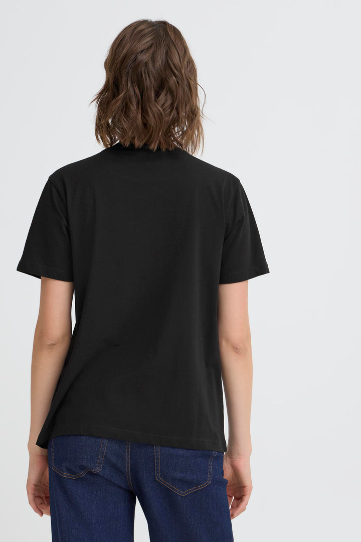 Fransa Black Tiger Print T-Shirt