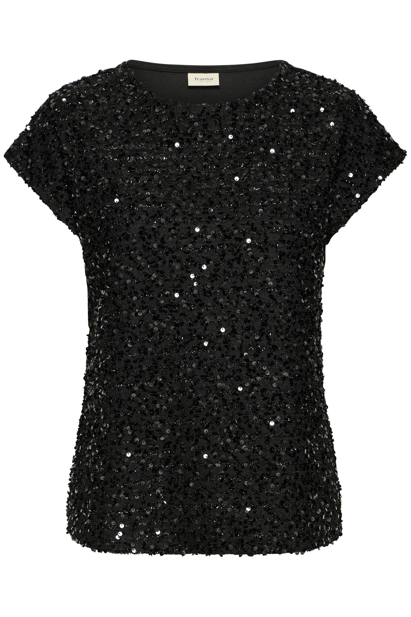 Fransa Black Sequin Charlotta Top