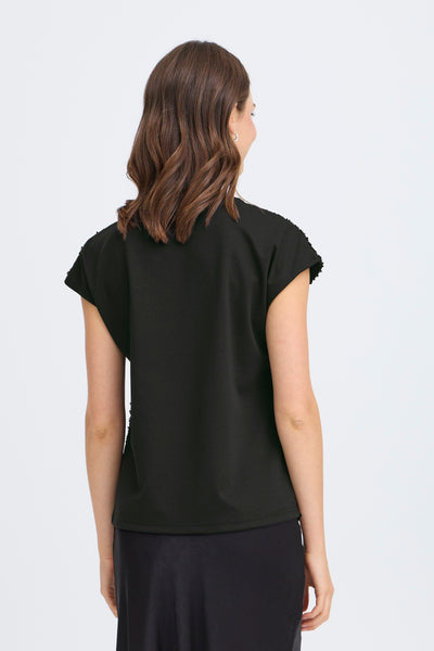 Fransa Black Sequin Charlotta Top