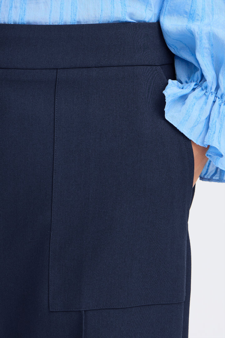 Fransa Navy Abigail Barrel Trousers