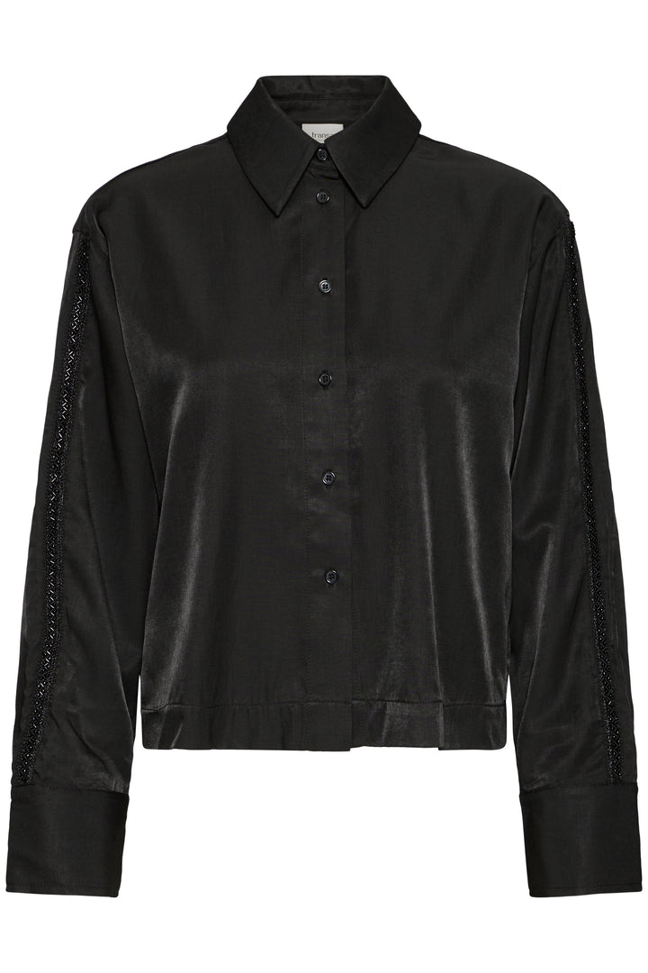 Fransa Black Embellished Side Shirt