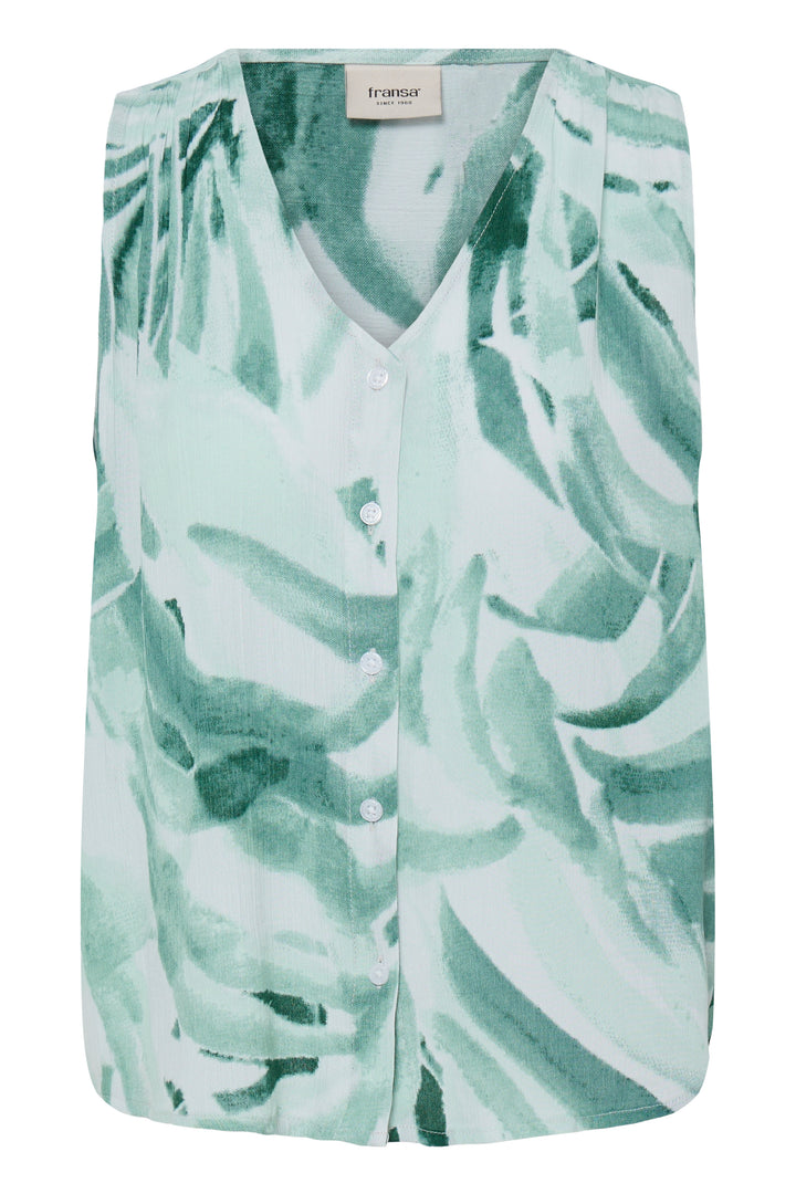 Fransa Green Watercolour Easy Top