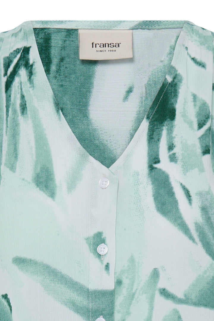Fransa Green Watercolour Easy Top
