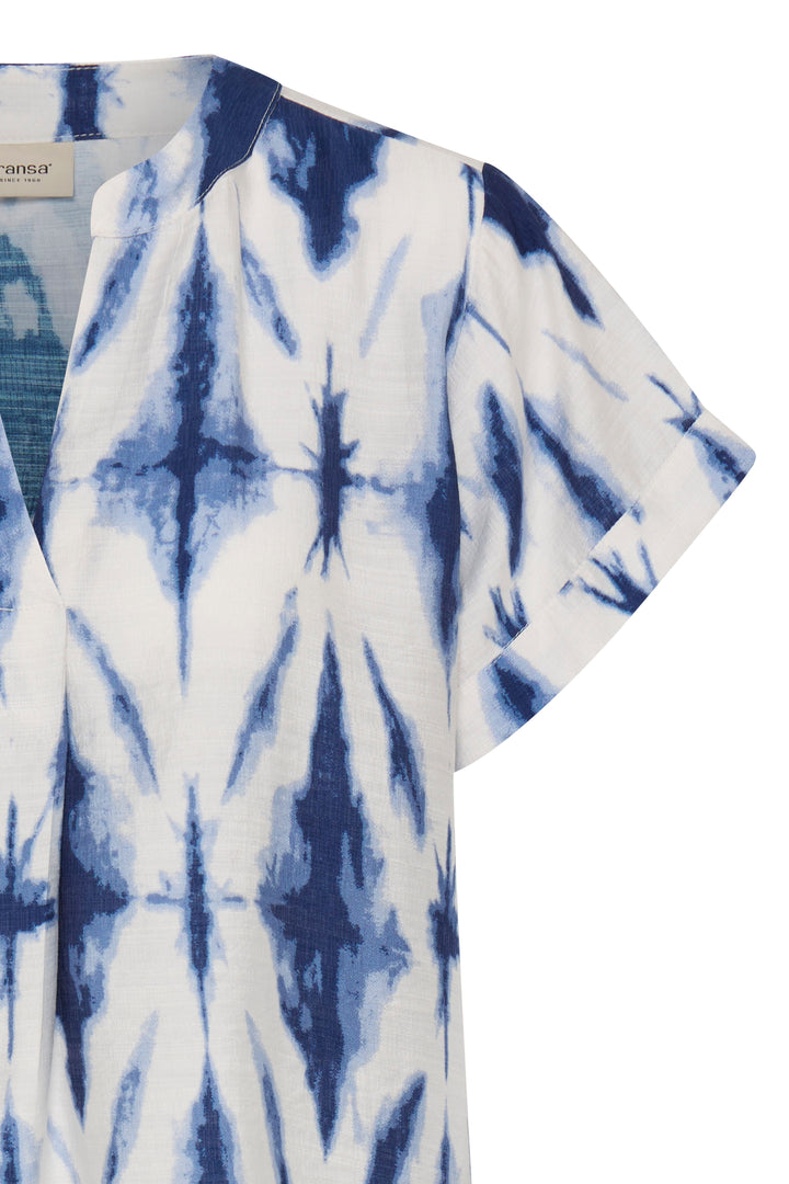 Fransa Blue Tie Dye Ariana Blouse