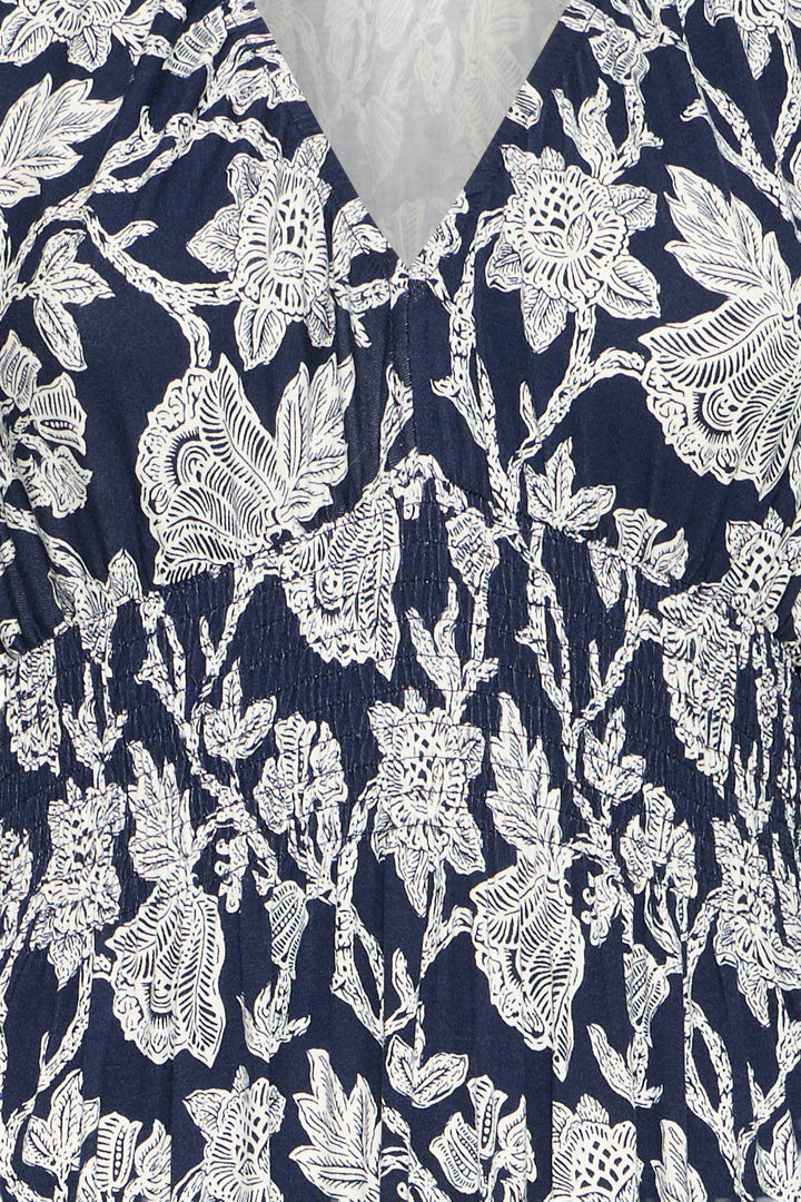 Fransa Navy Floral Amy Dress