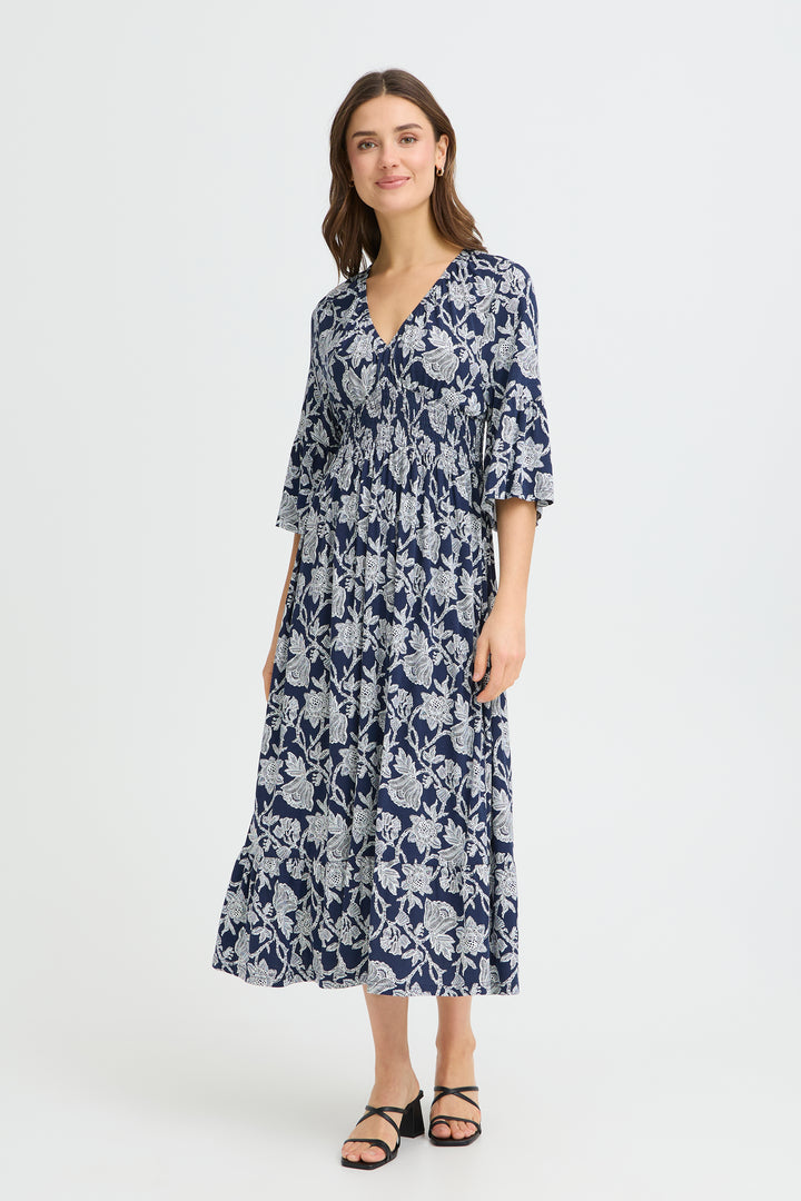 Fransa Navy Floral Amy Dress