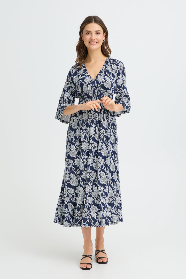 Fransa Navy Floral Amy Dress