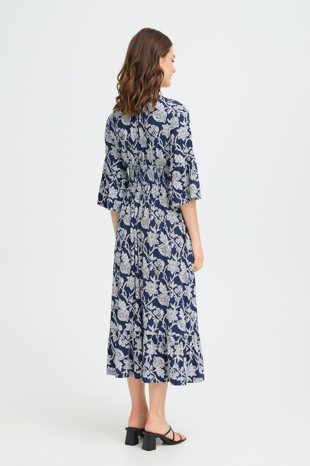 Fransa Navy Floral Amy Dress