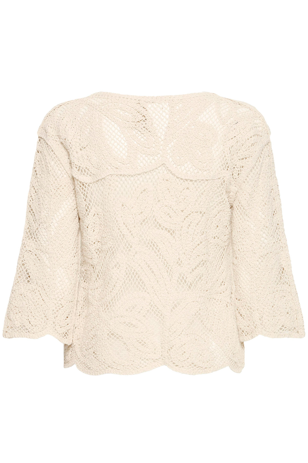 Fransa Oatmeal Crochet Top