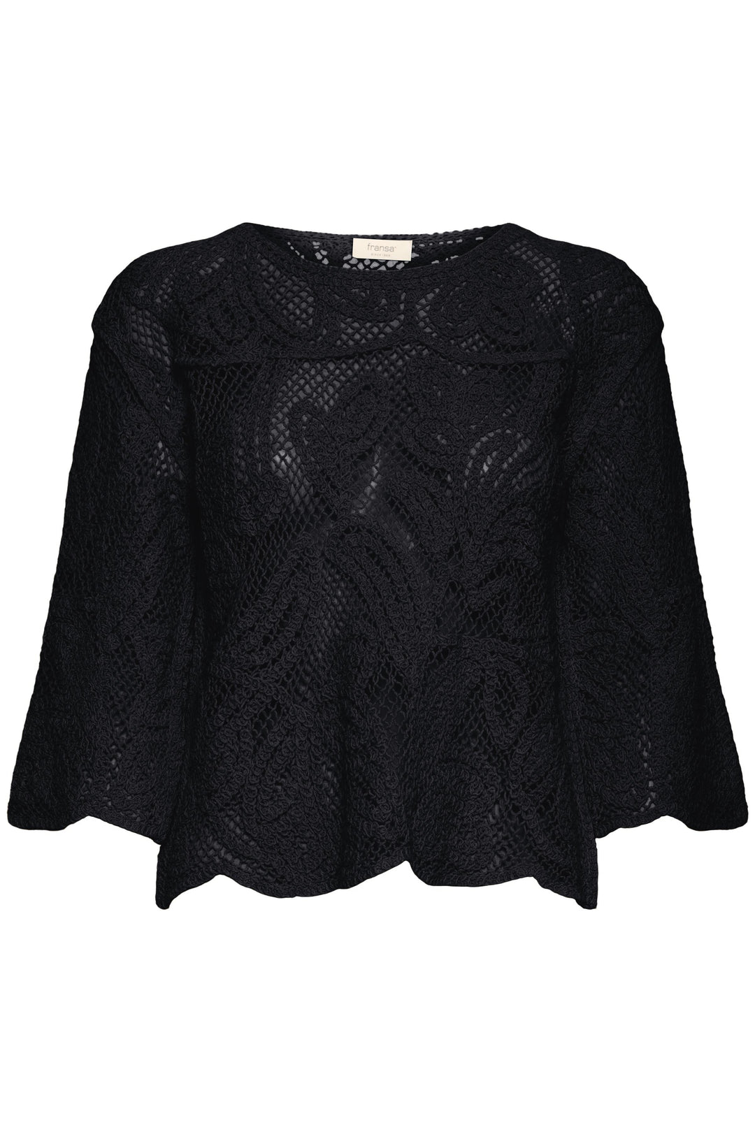 Fransa Black Crochet Top