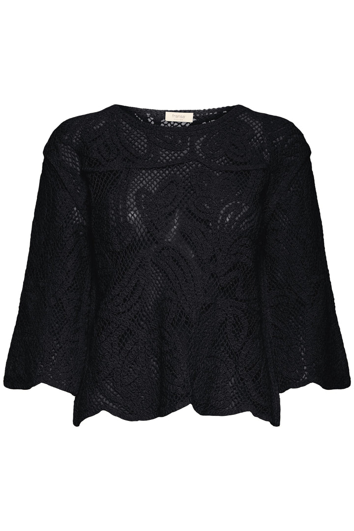 Fransa Black Crochet Top