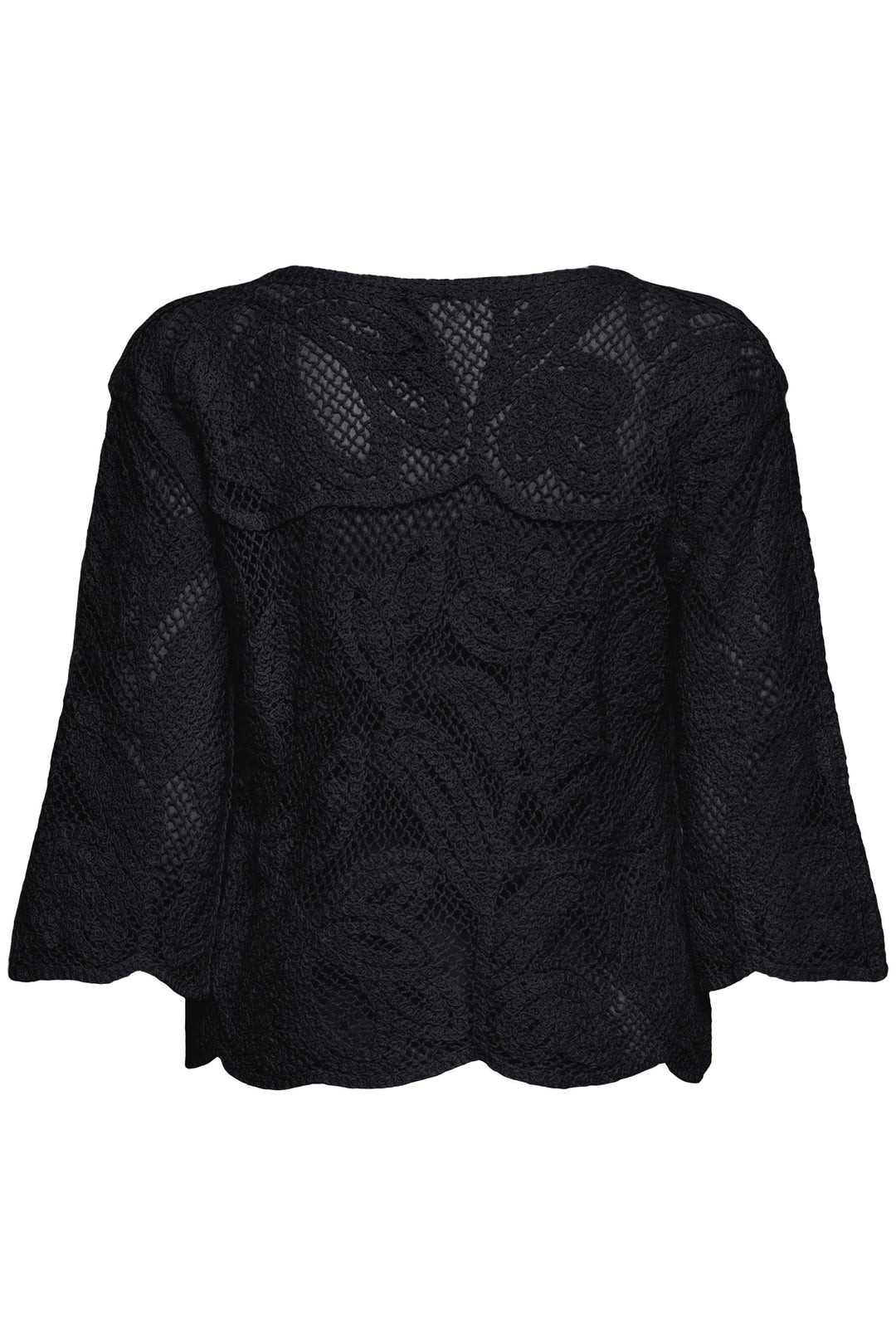 Fransa Black Crochet Top