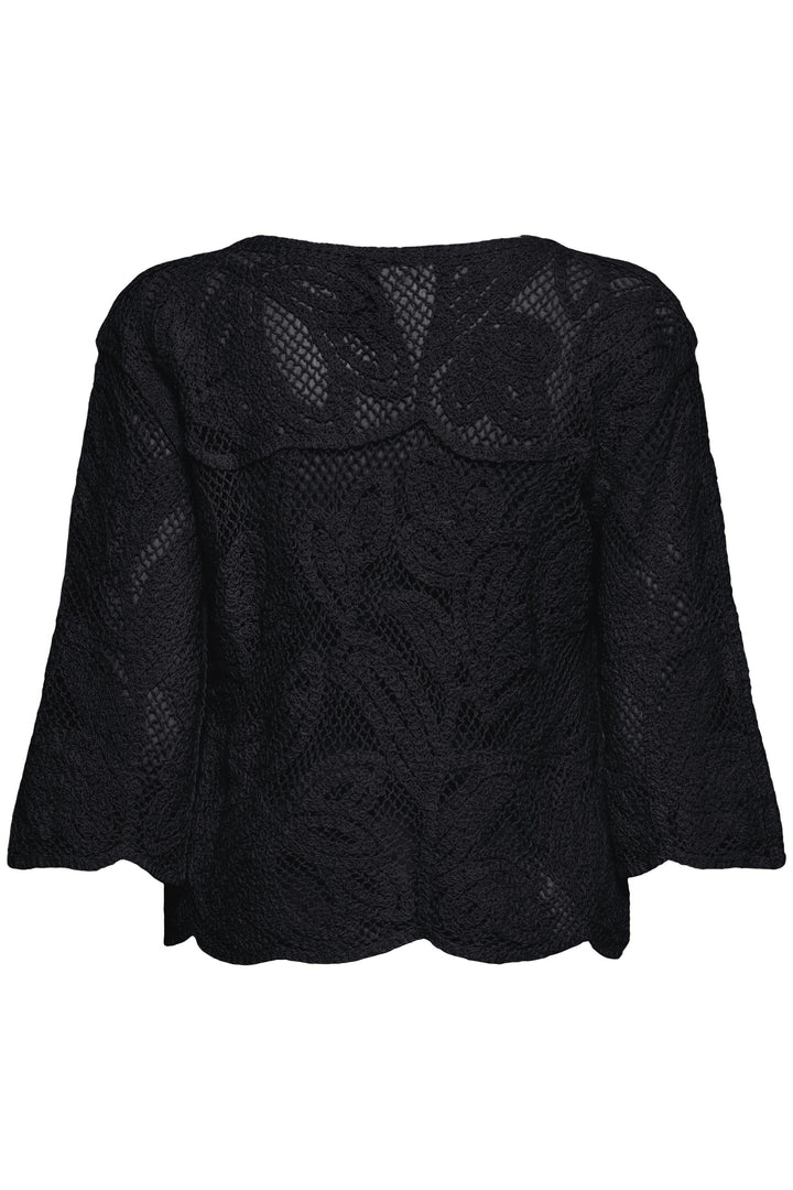 Fransa Black Crochet Top