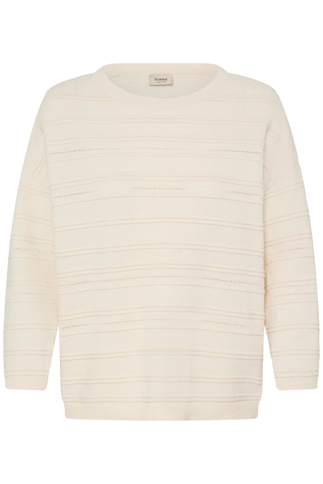 Fransa Cream Sinne Rib Pullover