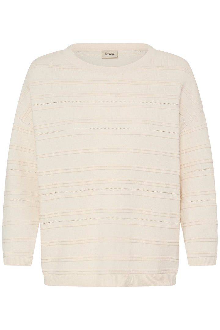 Fransa Cream Sinne Rib Pullover