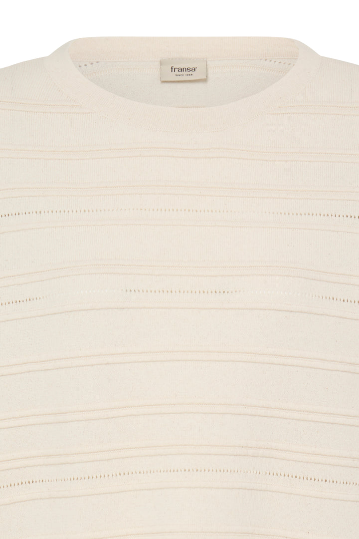 Fransa Cream Sinne Rib Pullover