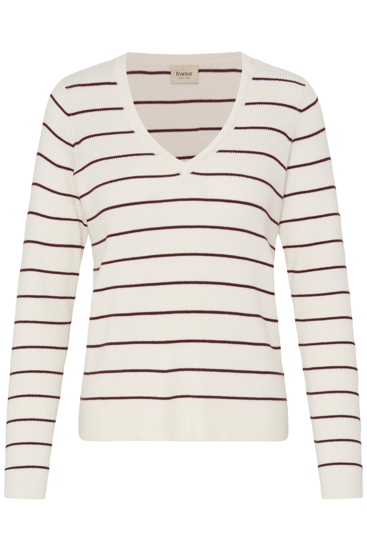 Fransa Vanilla Stripe Knit