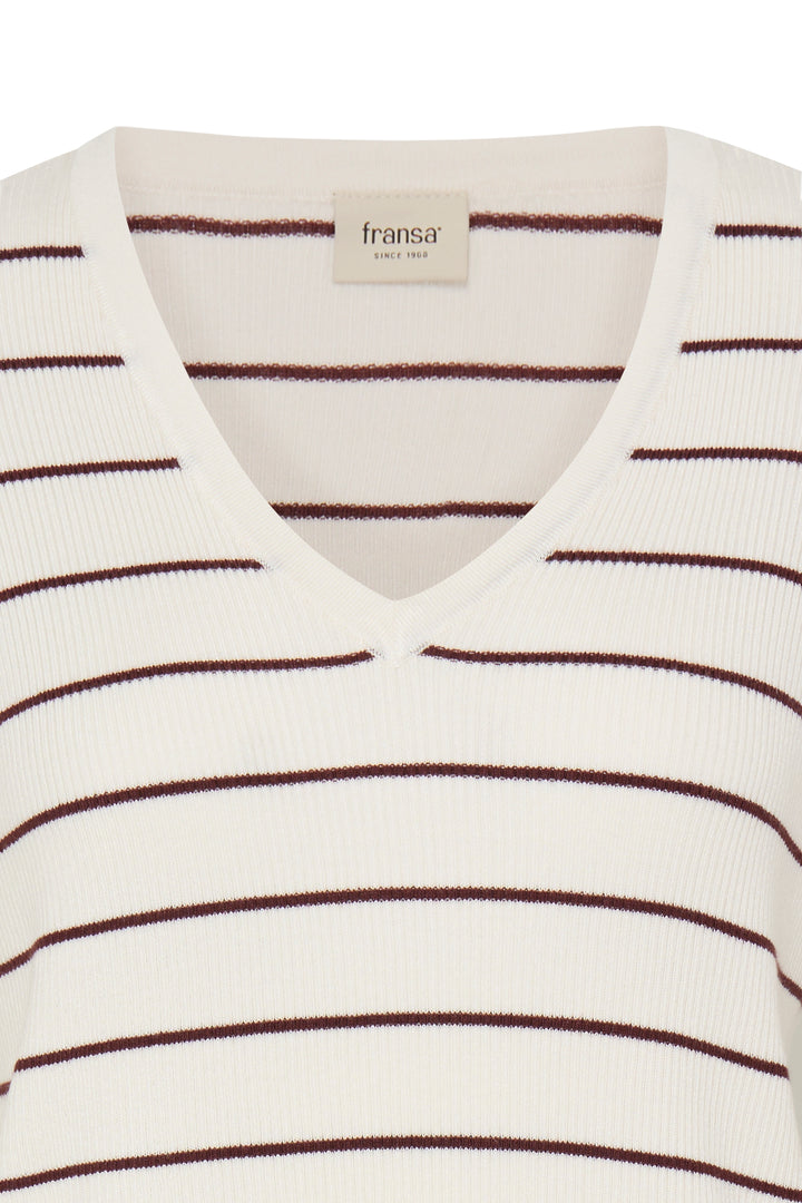 Fransa Vanilla Stripe Knit