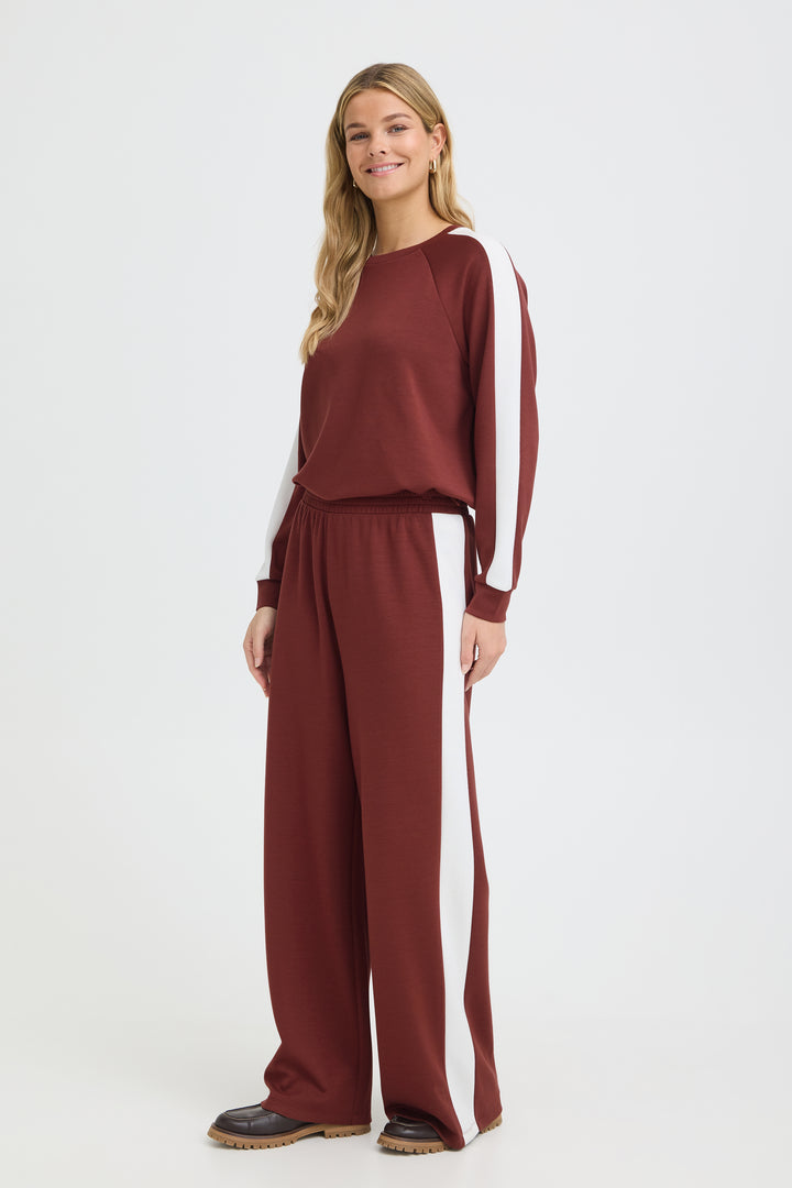Fransa Burgundy Stripe Aurora Pants