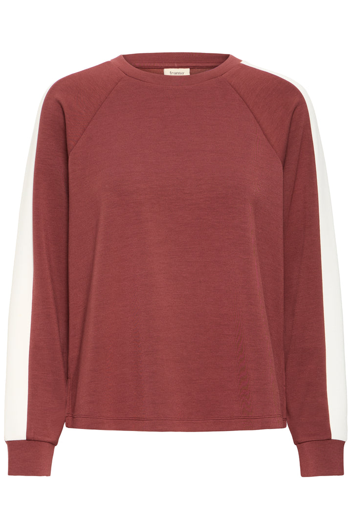 Fransa Burgundy Stripe Aurora Sweatshirt