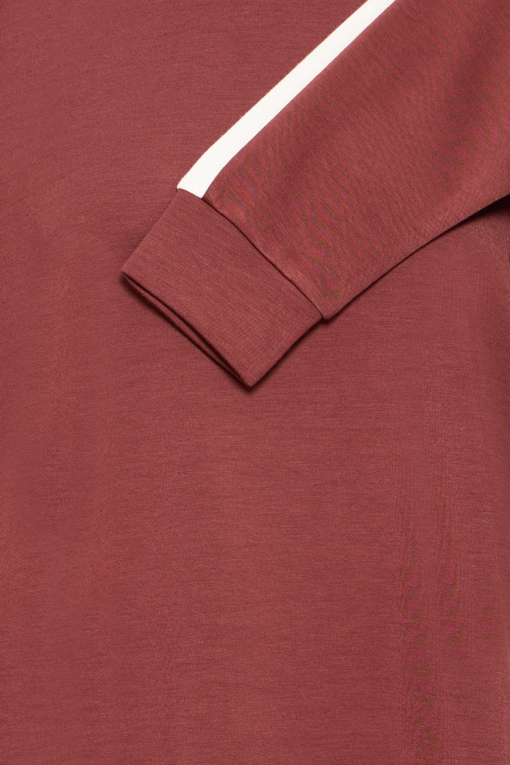 Fransa Burgundy Stripe Aurora Sweatshirt