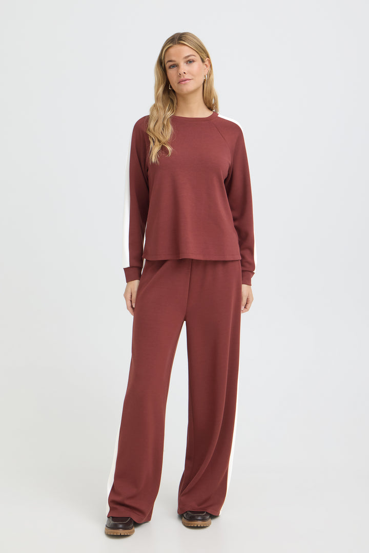 Fransa Burgundy Stripe Aurora Sweatshirt