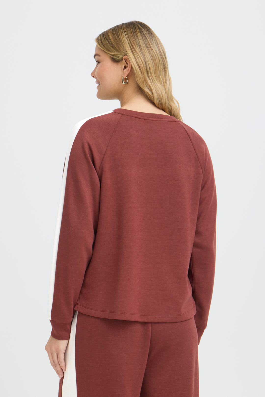 Fransa Burgundy Stripe Aurora Sweatshirt