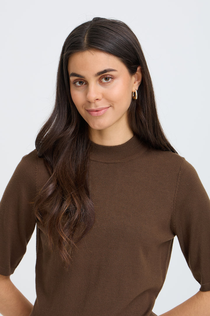 Fransa Chocolate Brown Mary Pullover