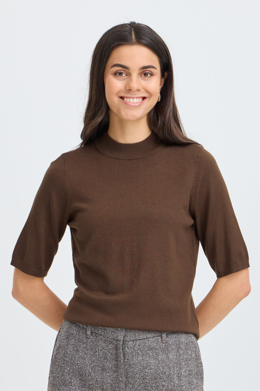 Fransa Chocolate Brown Mary Pullover