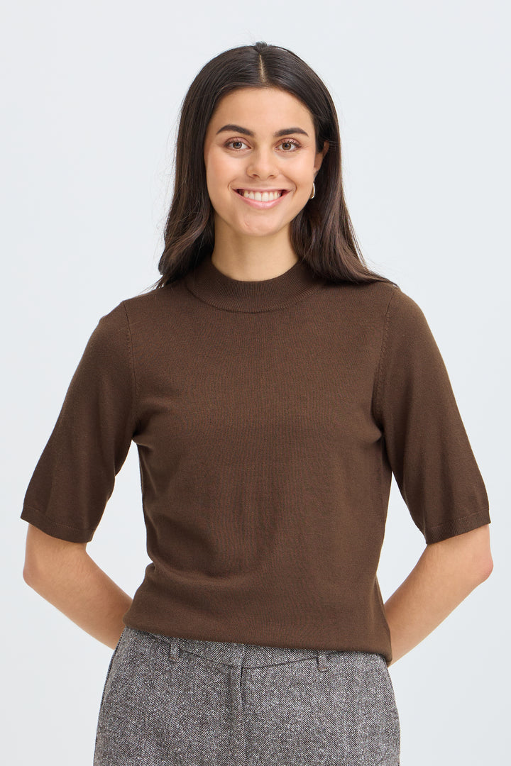 Fransa Chocolate Brown Mary Pullover
