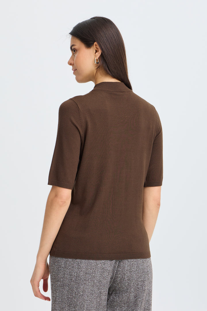 Fransa Chocolate Brown Mary Pullover