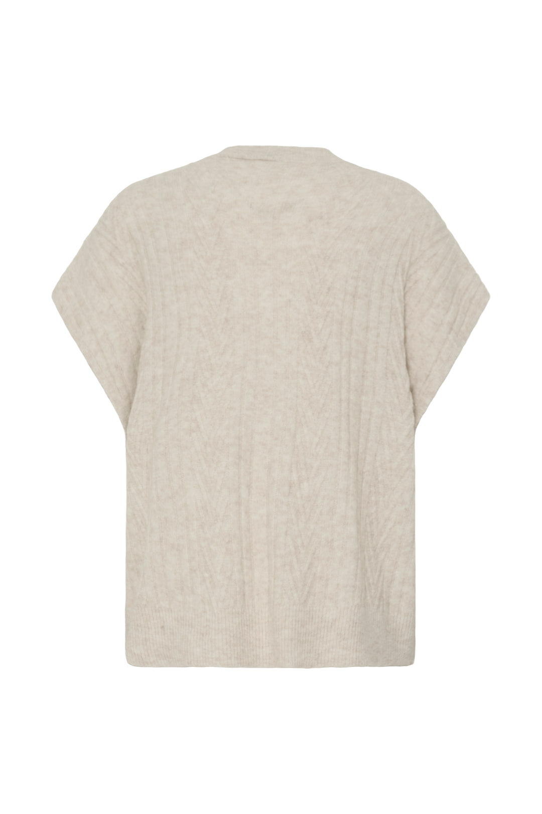 Fransa Oatmeal Fia Knit Vest